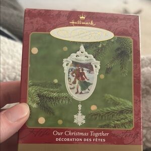 Hallmark White Holiday Ornament Elegant Porcelain Design